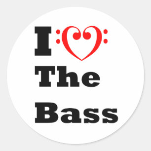 Sticker Rond J'aime la basse