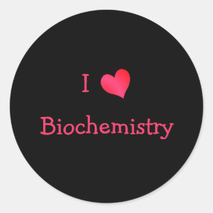 Sticker Rond J'aime la biochimie