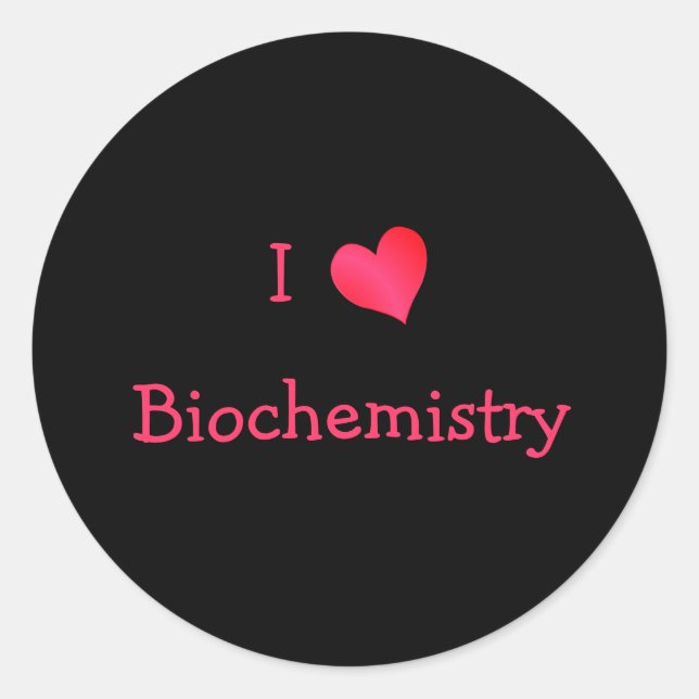 Sticker Rond J'aime la biochimie (Devant)