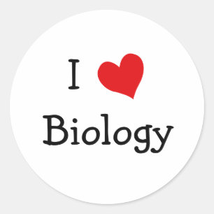 Sticker Rond J'aime la biologie