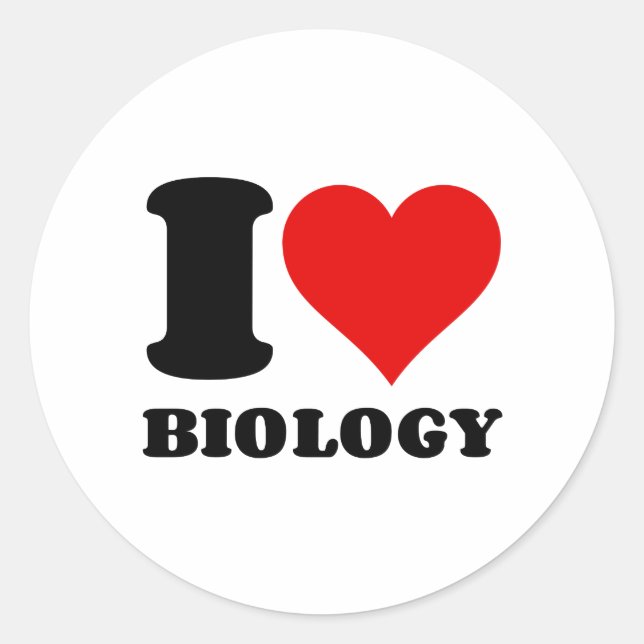 STICKER ROND J'AIME LA BIOLOGIE (Devant)