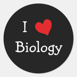 Sticker Rond J'aime la biologie