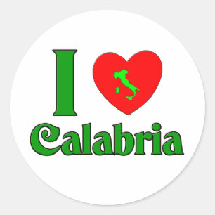 Sticker Rond J'aime la Calabre Italie
