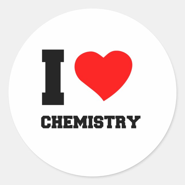 STICKER ROND J'AIME LA CHIMIE (Devant)