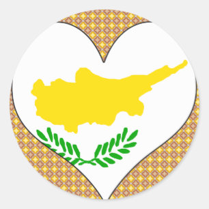 Sticker Rond J'aime la Chypre