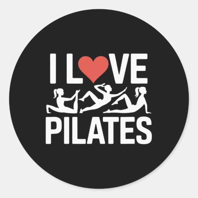Sticker Rond J'aime la conception de motivation pour l'exercice (Devant)