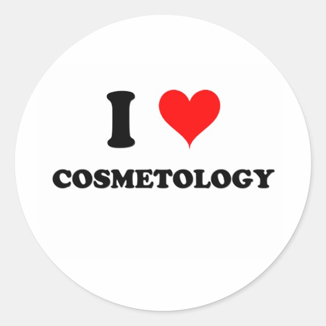Sticker Rond J'Aime La Cosmetologie (Devant)