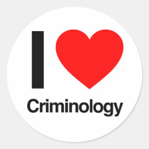 Sticker Rond j'aime la criminologie