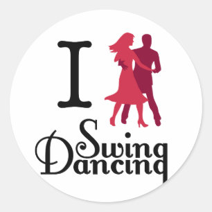 Sticker Rond J'aime la danse d'oscillation