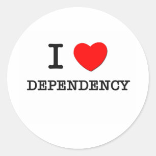 Sticker Rond J'aime la dépendance