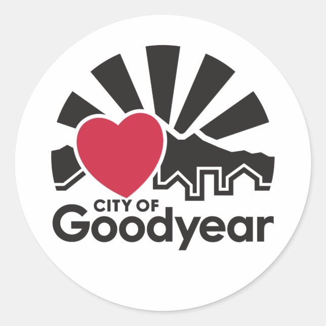 Sticker Rond J'aime la feuille d'autocollant Goodyear (Devant)