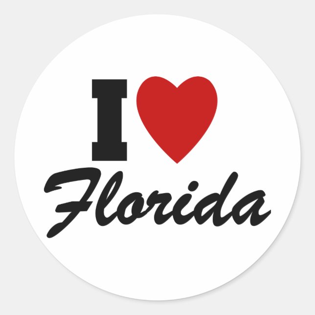 Sticker Rond J'aime la Floride (Devant)