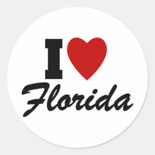 Sticker Rond J'aime la Floride