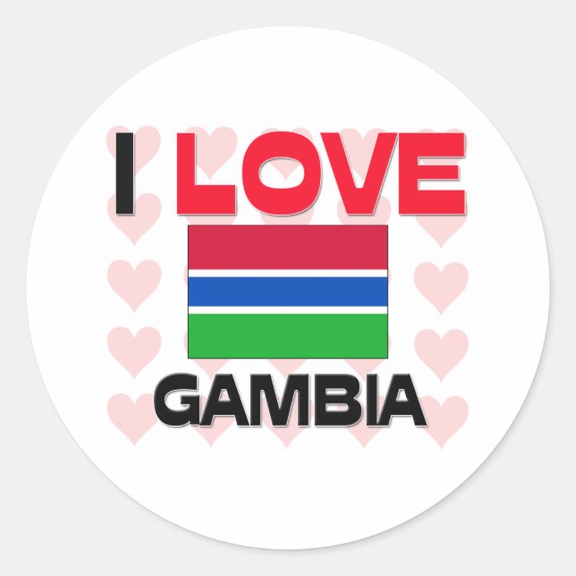 Sticker Rond J'aime la Gambie (Devant)