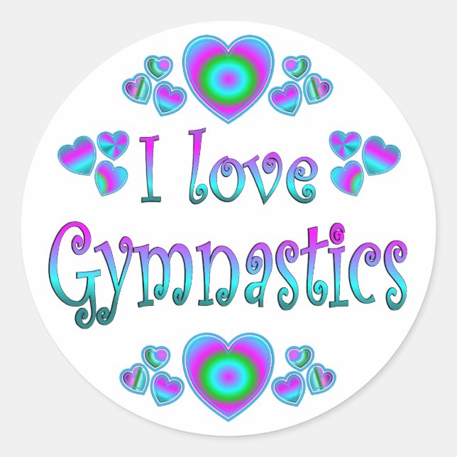 Sticker Rond J'aime la gymnastique (Devant)