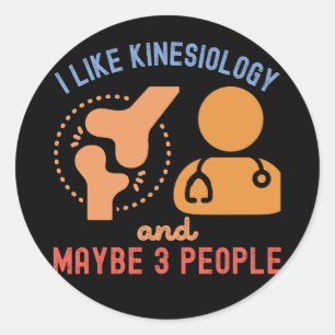 Sticker Rond J'aime la kinésiologie et peut-être 3 personnes