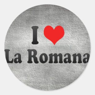 Sticker Rond J'aime la La Romana, République Dominicaine