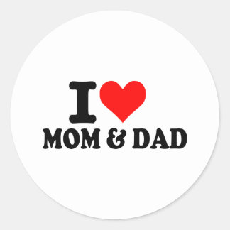 Sticker Rond J'aime la maman et le papa