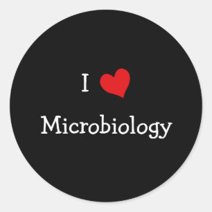 Sticker Rond J'aime la microbiologie