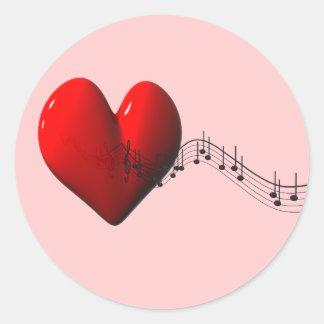 Sticker Rond J'aime la musique
