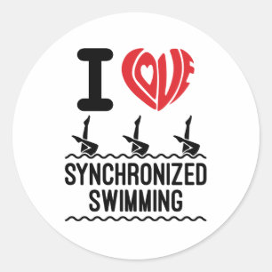 Sticker Rond J'aime la natation synchronisée