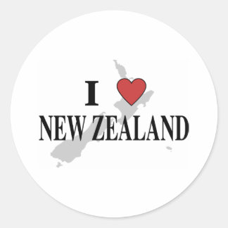 Sticker Rond J'aime la Nouvelle-Zélande
