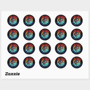 STICKER ROND J'AIME LA PÊCHE ET PEUT-ÊTRE 3 PERSONNES