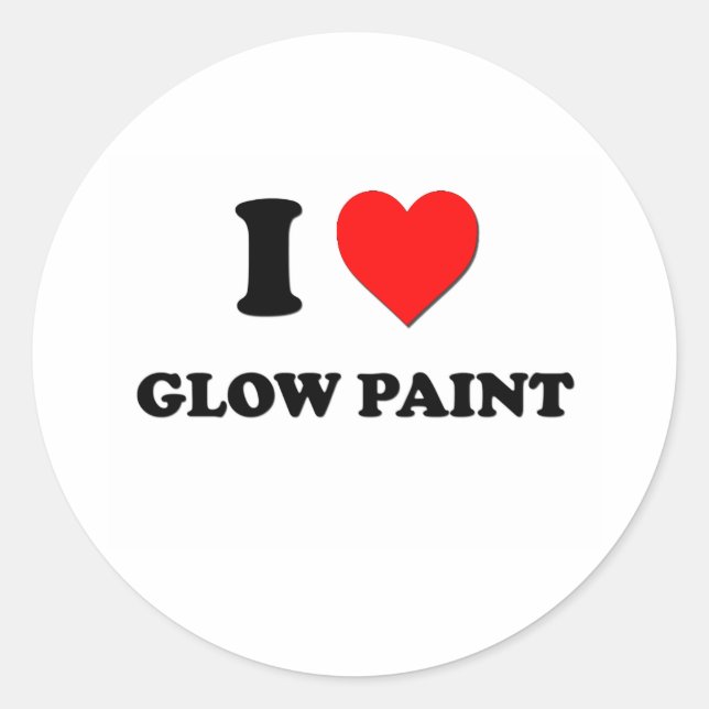 Sticker Rond J'aime la peinture brillante (Devant)