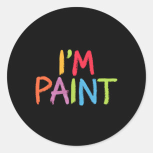 Sticker Rond J'Aime La Peinture De Doigt - Je Coeur À Peinture