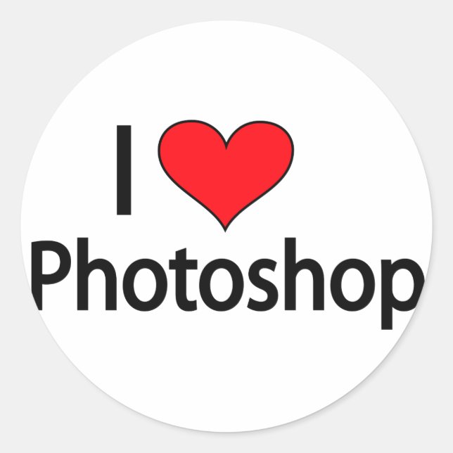 Sticker Rond J'aime la photoshop (Devant)