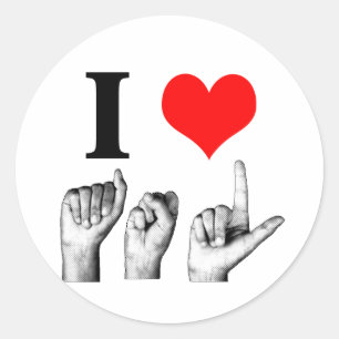 Sticker Rond J'aime l'A-S-L