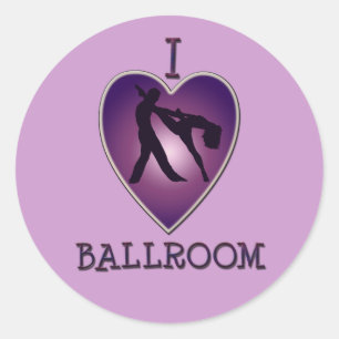 STICKER ROND J'AIME LA SALLE DE BAL