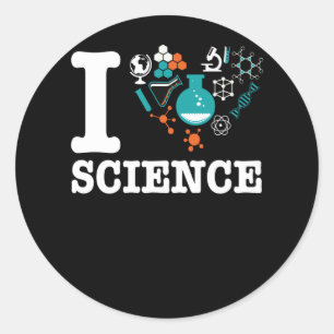Sticker Rond J'aime la science