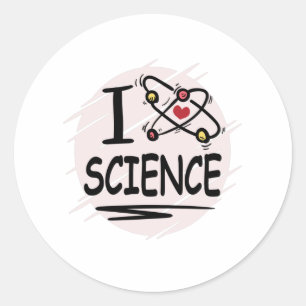 Sticker Rond J'aime la science