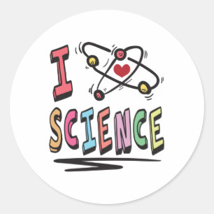 Sticker Rond J'aime la science