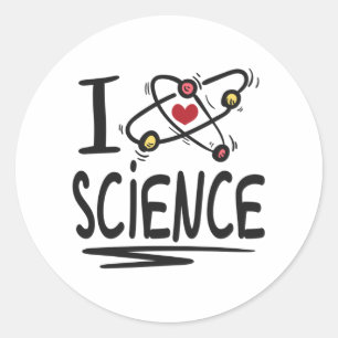 Sticker Rond J'aime la science