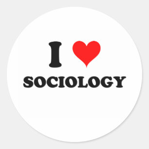 Sticker Rond J'aime la sociologie