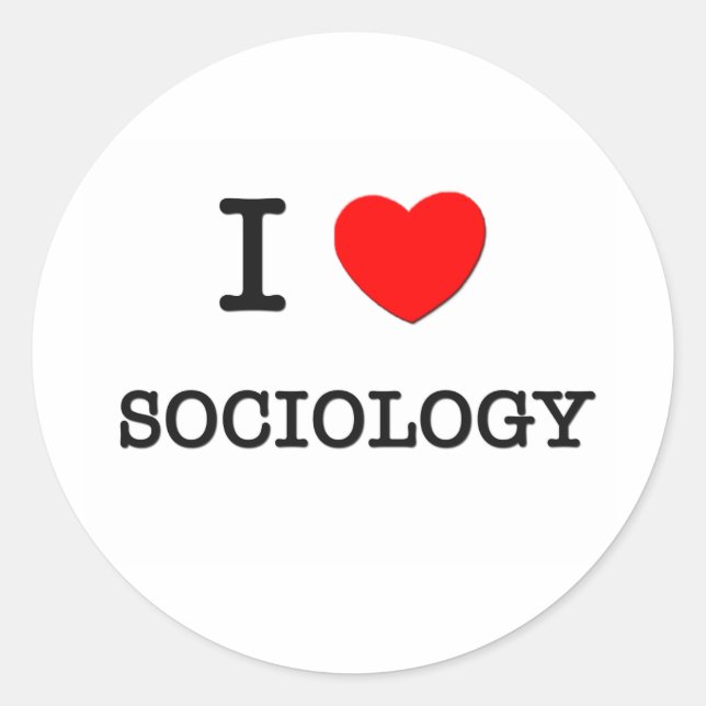 Sticker Rond J'aime la sociOLOGIE (Devant)