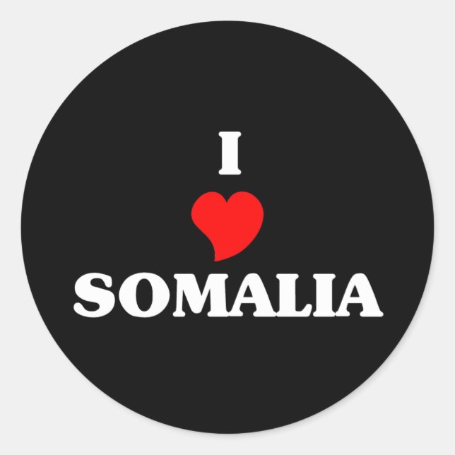 Sticker Rond J'aime la Somalie (Devant)