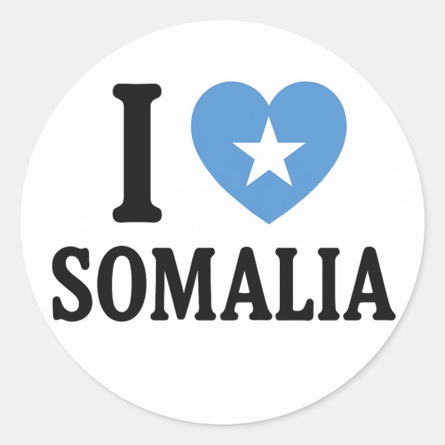 Sticker Rond J'aime la Somalie (Devant)