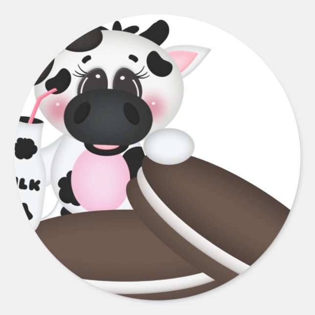 Sticker Rond J'Aime La Vache Lait (Devant)