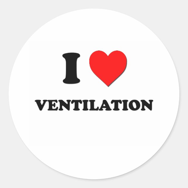 Sticker Rond J'aime la ventilation (Devant)