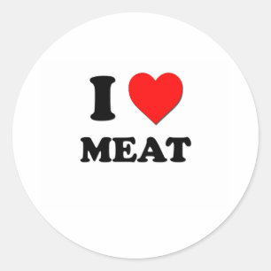 Sticker Rond J'aime la viande