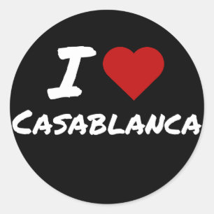 Sticker Rond J'aime la ville de Casablanca au Maroc