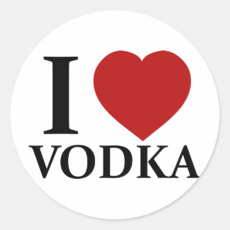 Sticker Rond J'Aime La Vodka