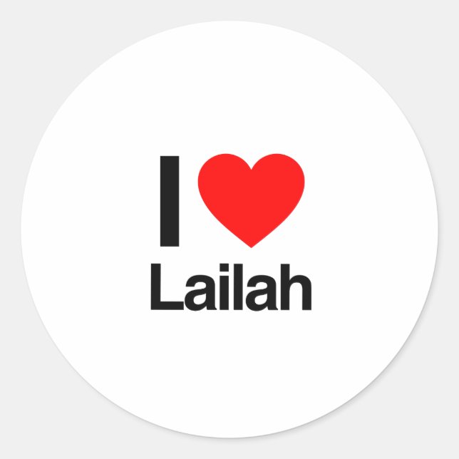 Sticker Rond j'aime lailah (Devant)