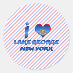 Sticker Rond J'aime Lake George, New York