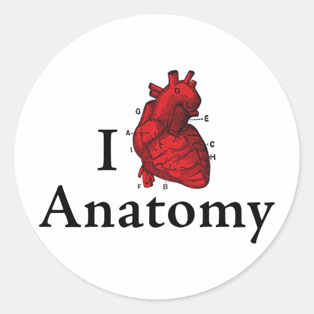 Sticker Rond J'aime l'anatomie (Devant)