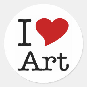 Sticker Rond J'aime l'art (de coeur d'I)