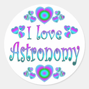 Sticker Rond J'aime l'astronomie